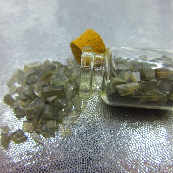 Grey Moonstone Gemstone Chips In A Bottle Embellishments Natural Semi Precious - Picture 2 of 3